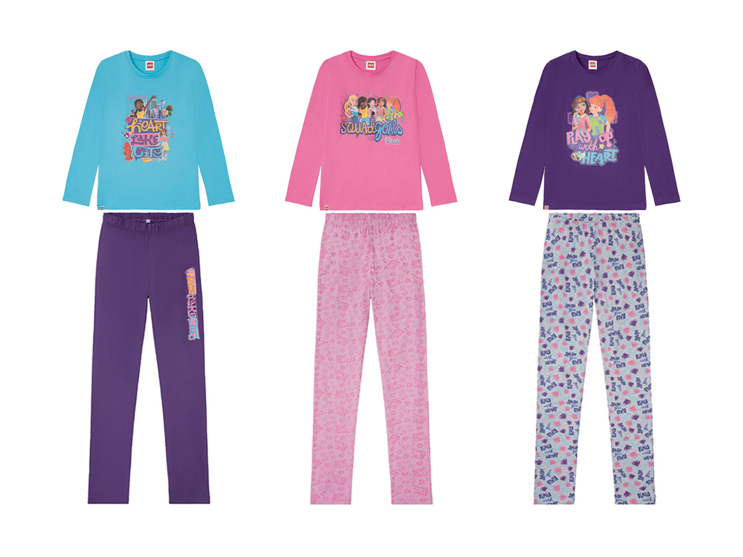 LEGO Kinder M&auml;dchen Pyjama 2tlg. mit Druck auf der Vorderseite - Bild 1