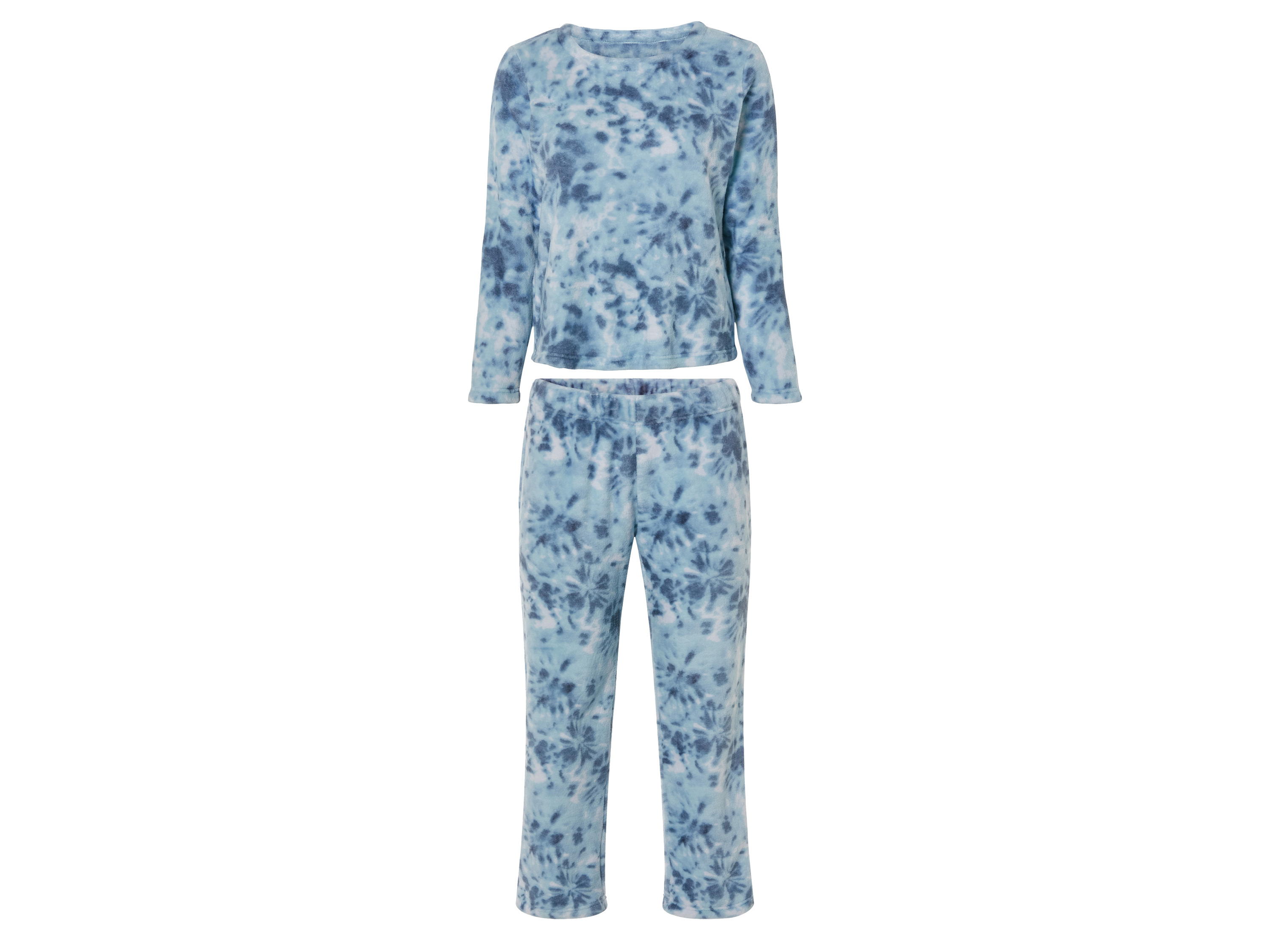 esmara® Damen Pyjama Plüsch (Hellblau, M(40/42)) | 04335814073299
