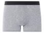 Graue Boxershorts mit schwarzem Bund.