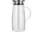 Glaskaraffe mit Metalldeckel und Griff