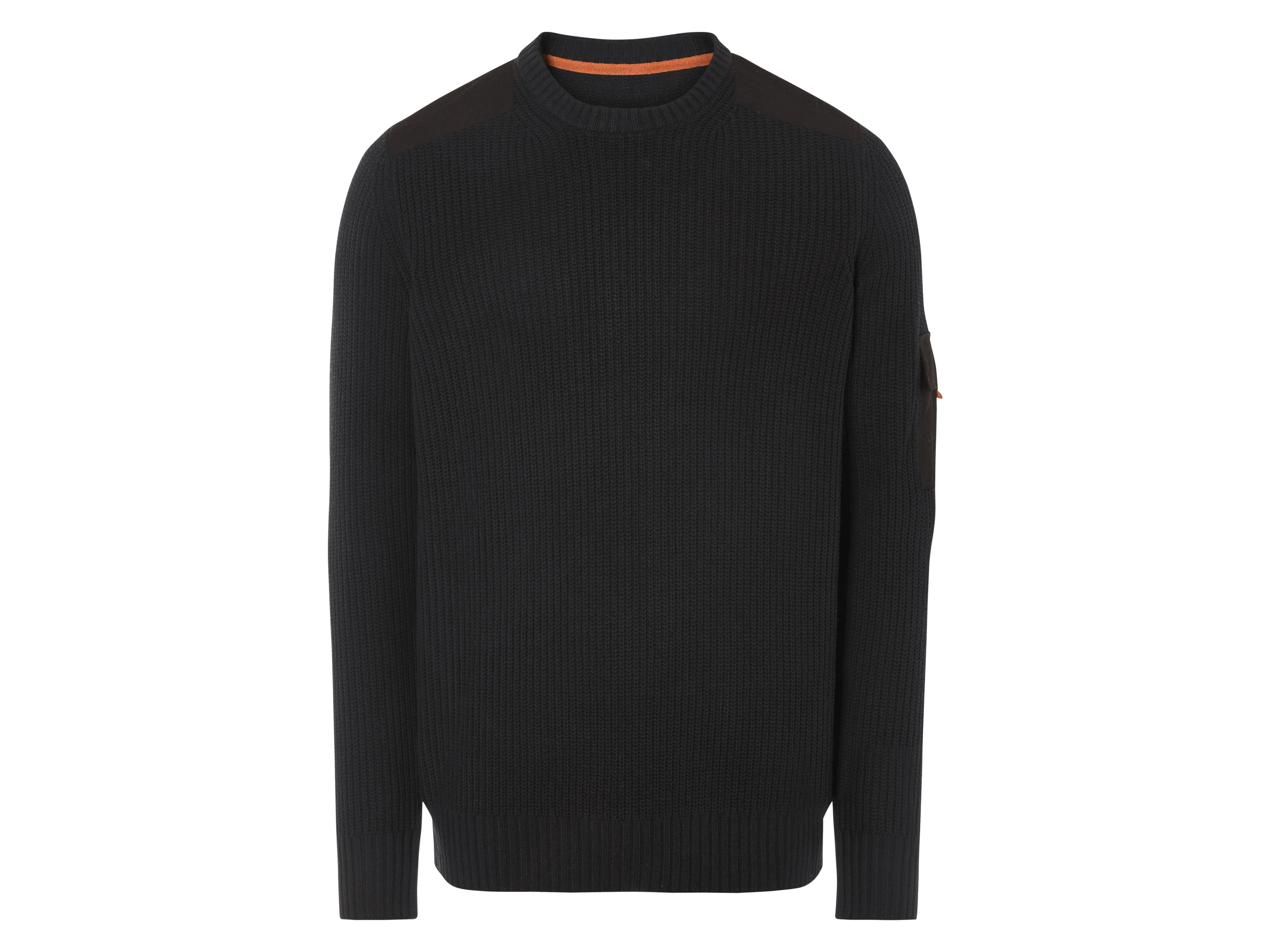 LIVERGY® Herren Pullover (Schwarz, XL(56/58))““ | schwarz Muster: – Detail: mit Schulterpatches