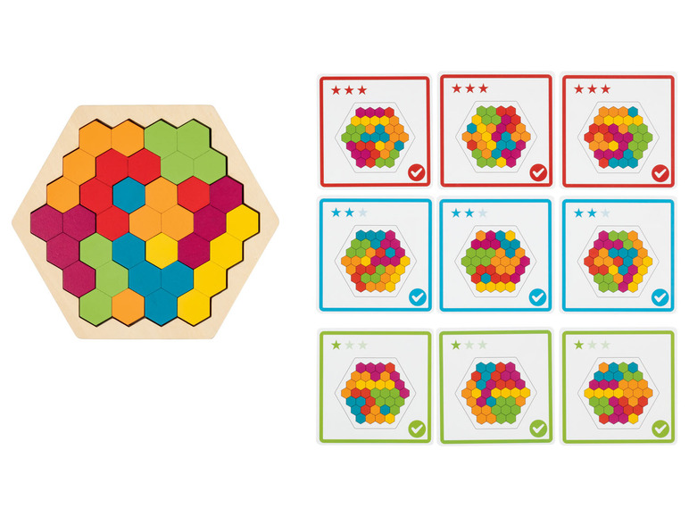 Gehe zu Vollbildansicht: Playtive Regenbogen Legespiel Blume / Kreis / Tangram / Hexagon - Bild 2