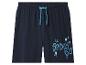 Dunkelblaue Jungen-Pyjamashorts mit blauer Kordel und „SPIDEY GO“-Aufdruck.