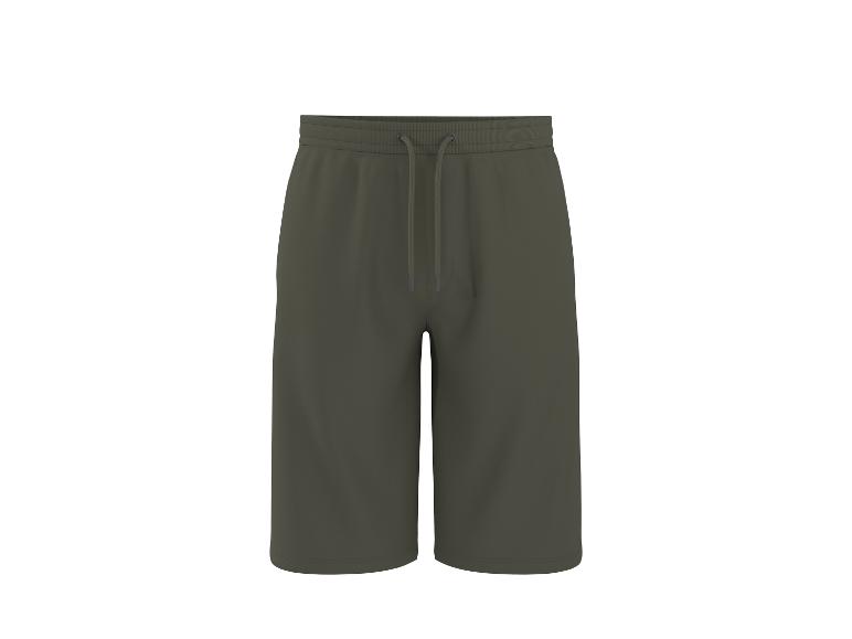 Dunkelgrüne Herren-Sweatshorts mit Kordelzug in der Taille