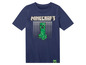 Ein dunkelblaues Minecraft T-Shirt mit Creeper-Motiv.