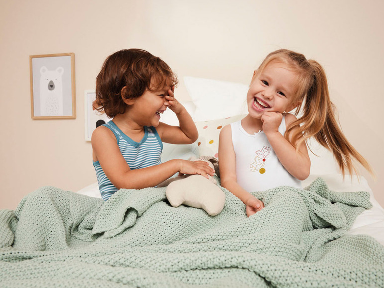 Gehe zu Vollbildansicht: lupilu® Kleinkinder Jungen Unterhemd, 2 Stück, aus reiner Bio-Baumwolle - Bild 4