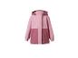 Zweifarbige rosa Kinderregenjacke mit Kapuze und Taschen