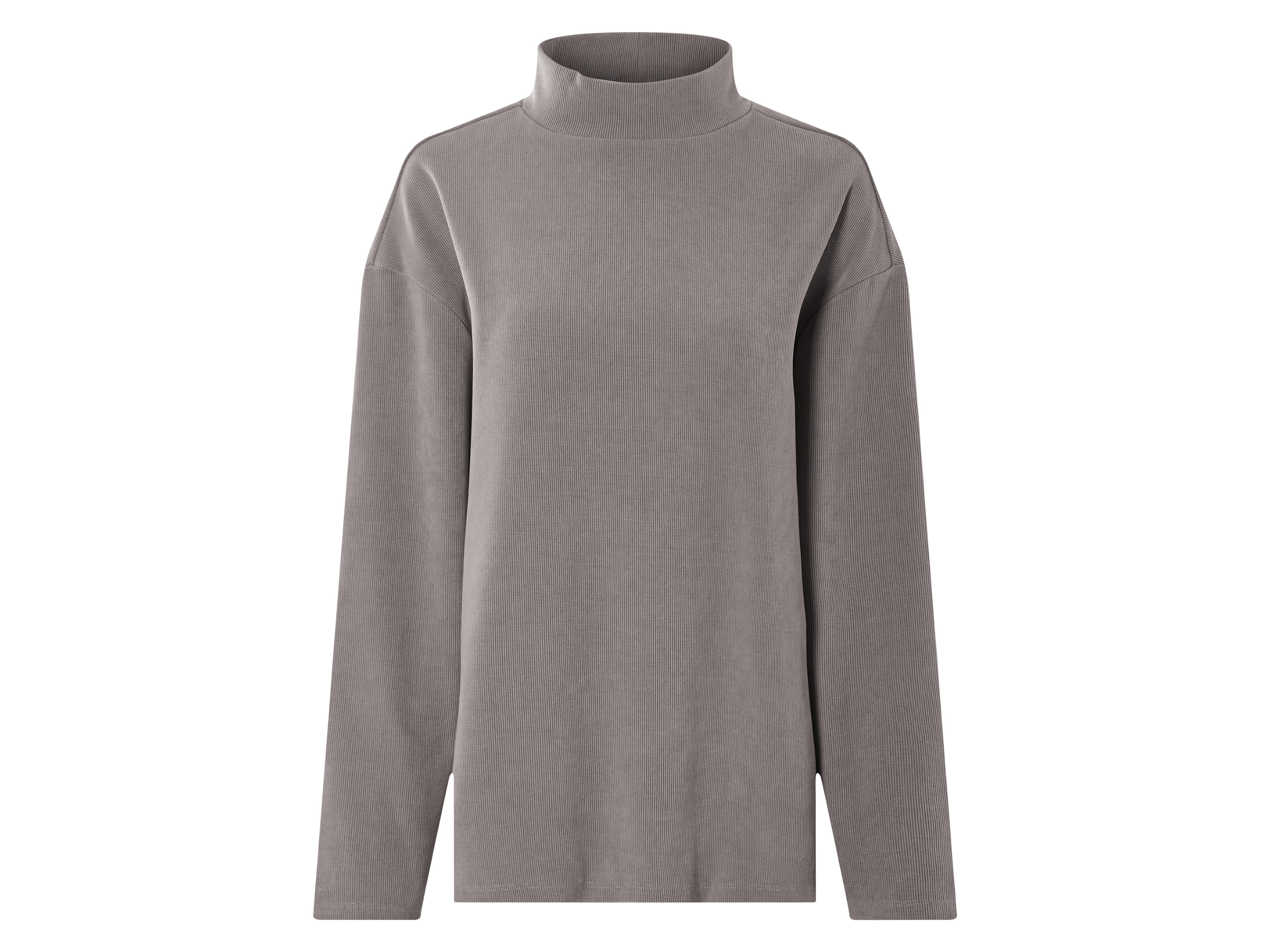 esmara® Damen Pullover Cord Loungewear (Grau, L(44/46))““ | khaki Muster: – Detail: überschnittene Schultern, angenehm weiche Cord-Struktur Schnitt: leger Ausschnitt: – Kragenform: Stehkragen Material: Polyester recycelt, 1 % Elasthan Lycra® Pflegehinweis: waschen bei max. 30 °C Pflegeleicht nicht bleichen nicht im Wäschetrockner trocknen bügeln bis 110 °C Stufe 1. Kein Bügeln mit Dampf nicht trockenreinigen Größe: XS 32/34 – XL 48/50 Meine Lidl-Größe – so einfach gehts Deine Größe findest du in der Lidl-Größentabelle . Oeko-Tex® Standard 100 Geprüft auf Schadstoffe Zertifizierungsnummer: 09.0.68536 Hohenstein Htti Standard 100 by Oeko-Tex® ist die weltweit bekannteste, unabhängige Zertifizierung schadstoffgeprüfter Textil- und Lederprodukte aller Art – vom Garn und den Stoffen bis hin zum gebrauchsfertigen Artikel. Das Label bestätigt