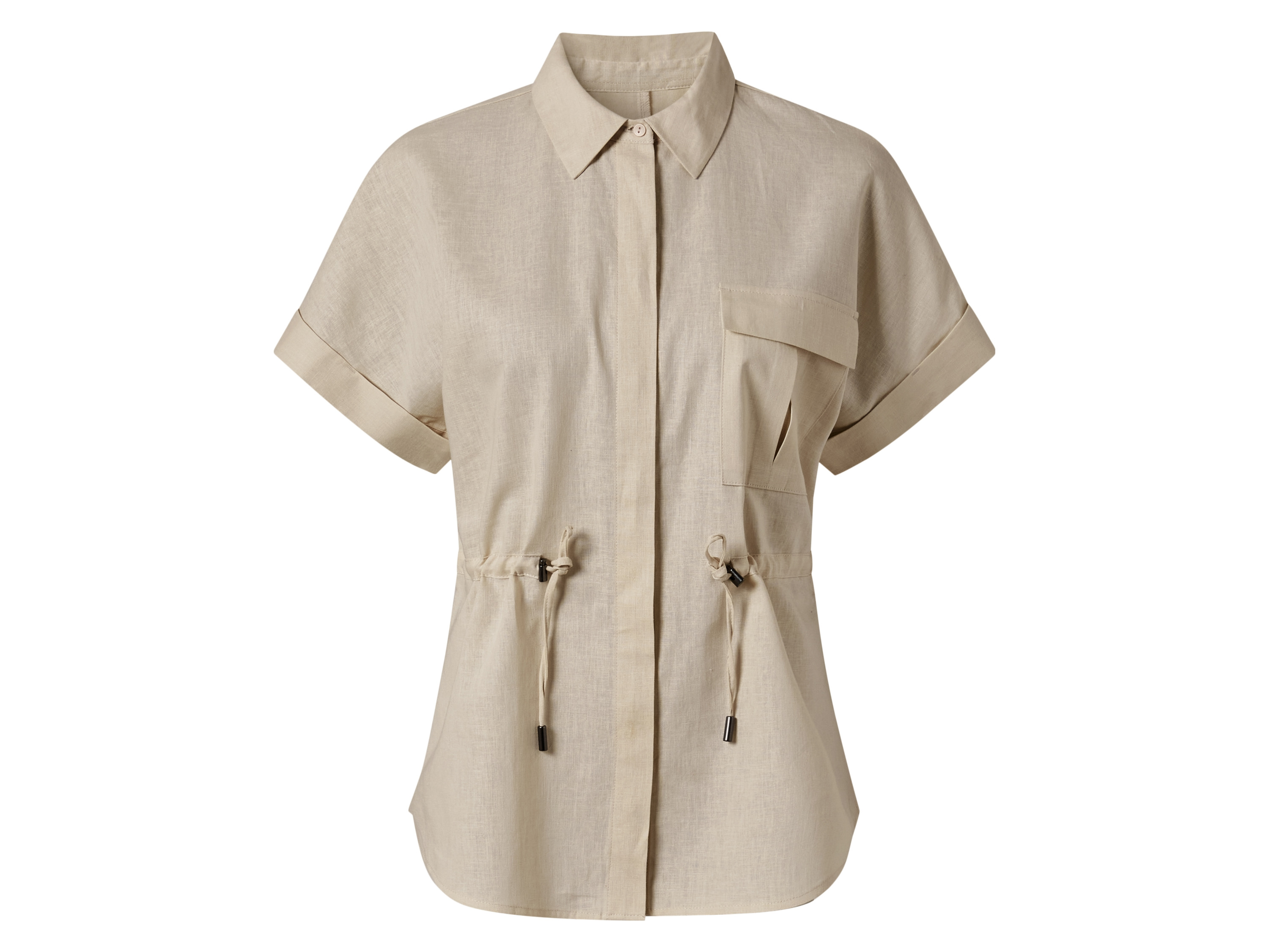 ESMARA® Damen Leinen-Bluse, leger geschnitten (Beige, 44)""