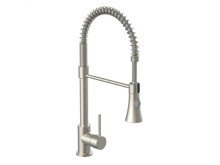 Eine moderne Küchenarmatur mit ausziehbarem Sprühkopf.