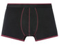 Schwarze Boxershorts mit rotem Saum.