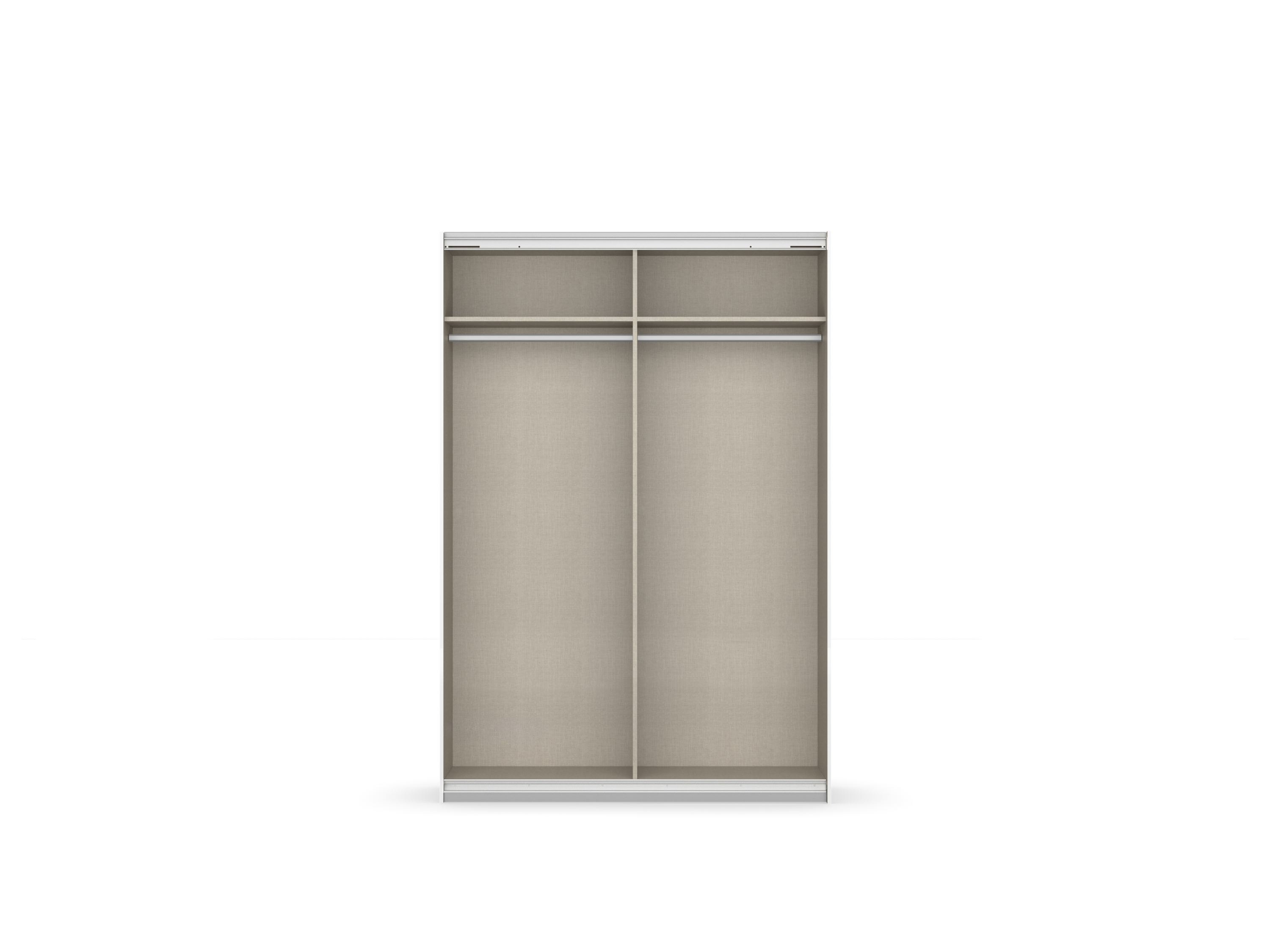 RAUCH ORANGE Quadra Schwebetürenschrank mit Spiegelelementen (Basic-Zubehör, Korpus: Graumetallic, 136 x 210 cm) – Bild 4 von 4