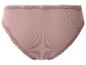 Rosa Damen-Slip aus Rippstoff mit Spitzenbesatz.