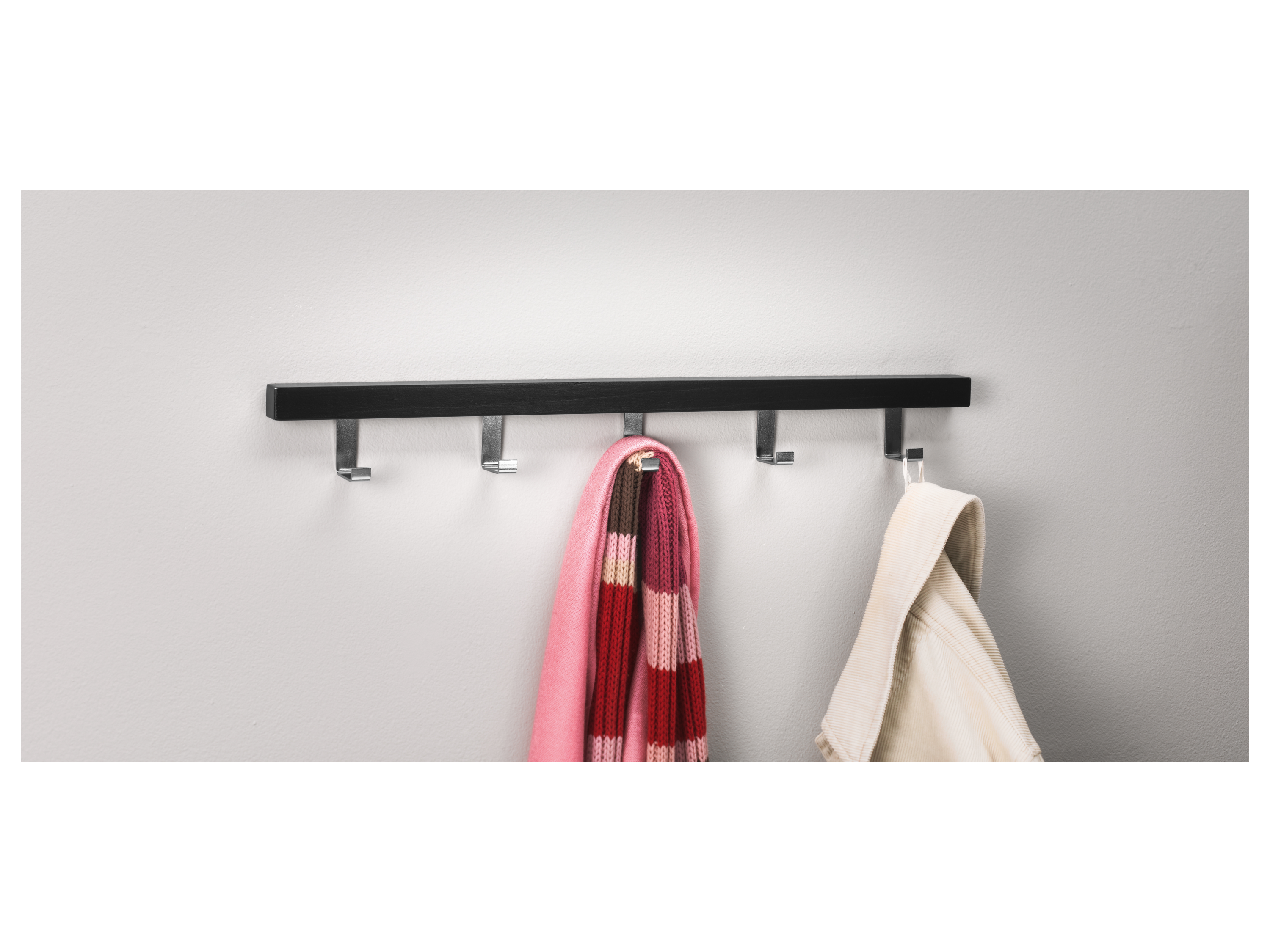 Thumbnail - LIVARNO home Wand-/Türgarderobe, aus massivem Kiefernholz (Schwarz)