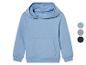 Ein hellblauer Hoodie mit einer Tasche vorne.