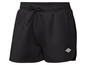 Schwarze Sport Shorts mit Kordelzug und Umbro Logo.