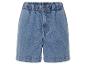 Hellblaue Jeans-Shorts mit elastischem Bund.