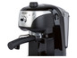 Eine schwarze De'Longhi Espressomaschine mit Dampflanze.