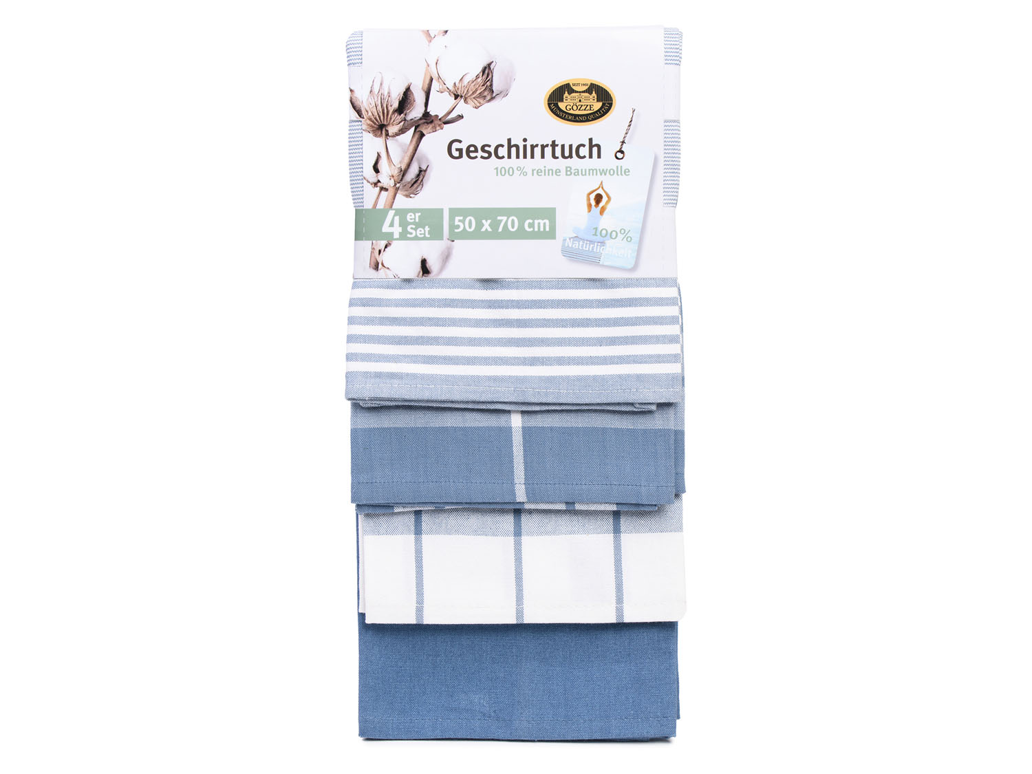 Thumbnail - Gözze Geschirrtücher 4er Pack, 50 x 70 cm (Blau)""