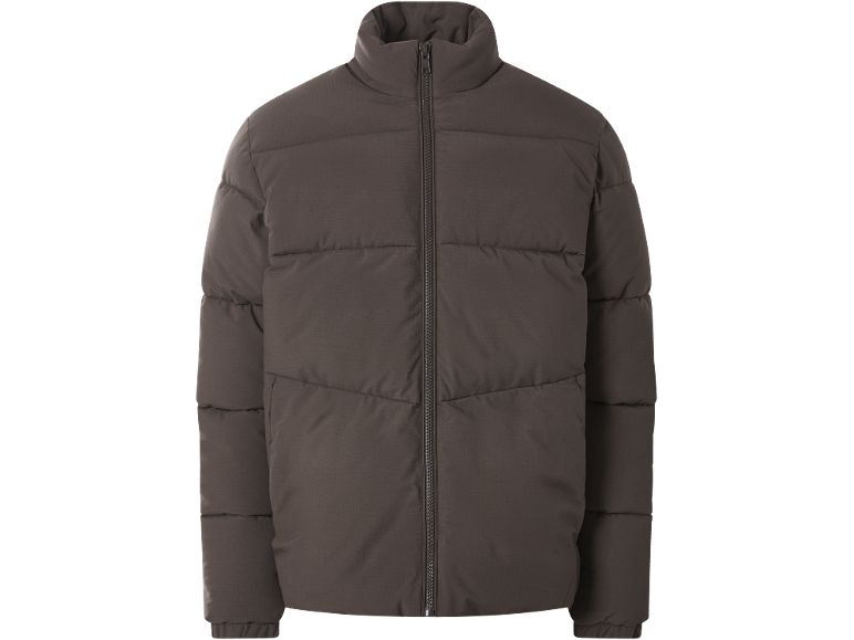 Braune gesteppte Herrenjacke mit Reißverschluss