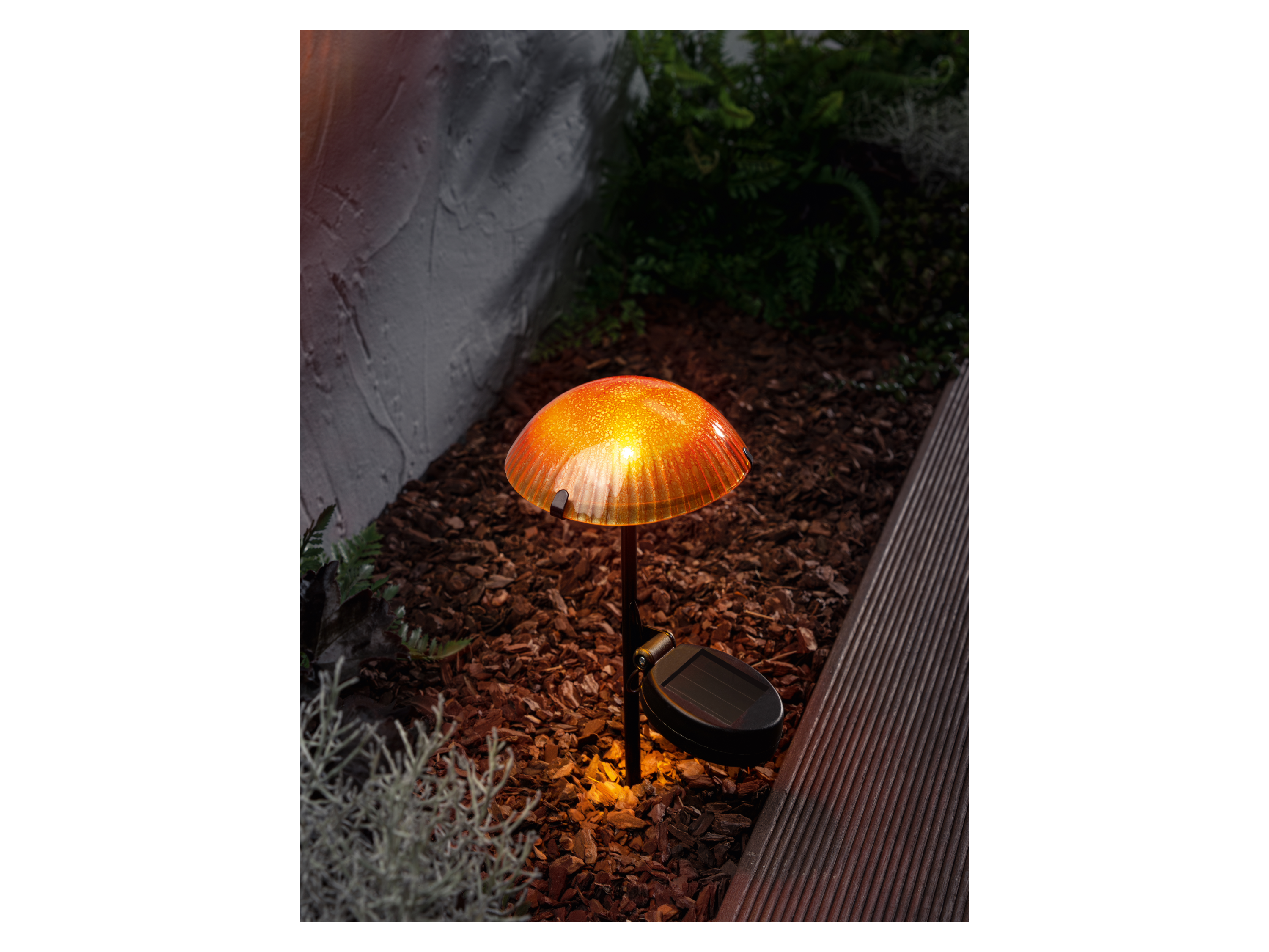 Thumbnail - LIVARNO home leuchtender Pilz mit Erdspieß, Solar und LED (Orange)