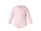 Rosa langärmeliger Baby-Body mit Schleifenmuster und Wickelverschluss