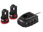 Zwei Parkside 12V Akkus und ein Parkside X 12V Team Ladegerät.