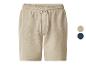 Beige Sweatshorts mit verstellbarem Kordelzug, auch in Marineblau erhältlich.