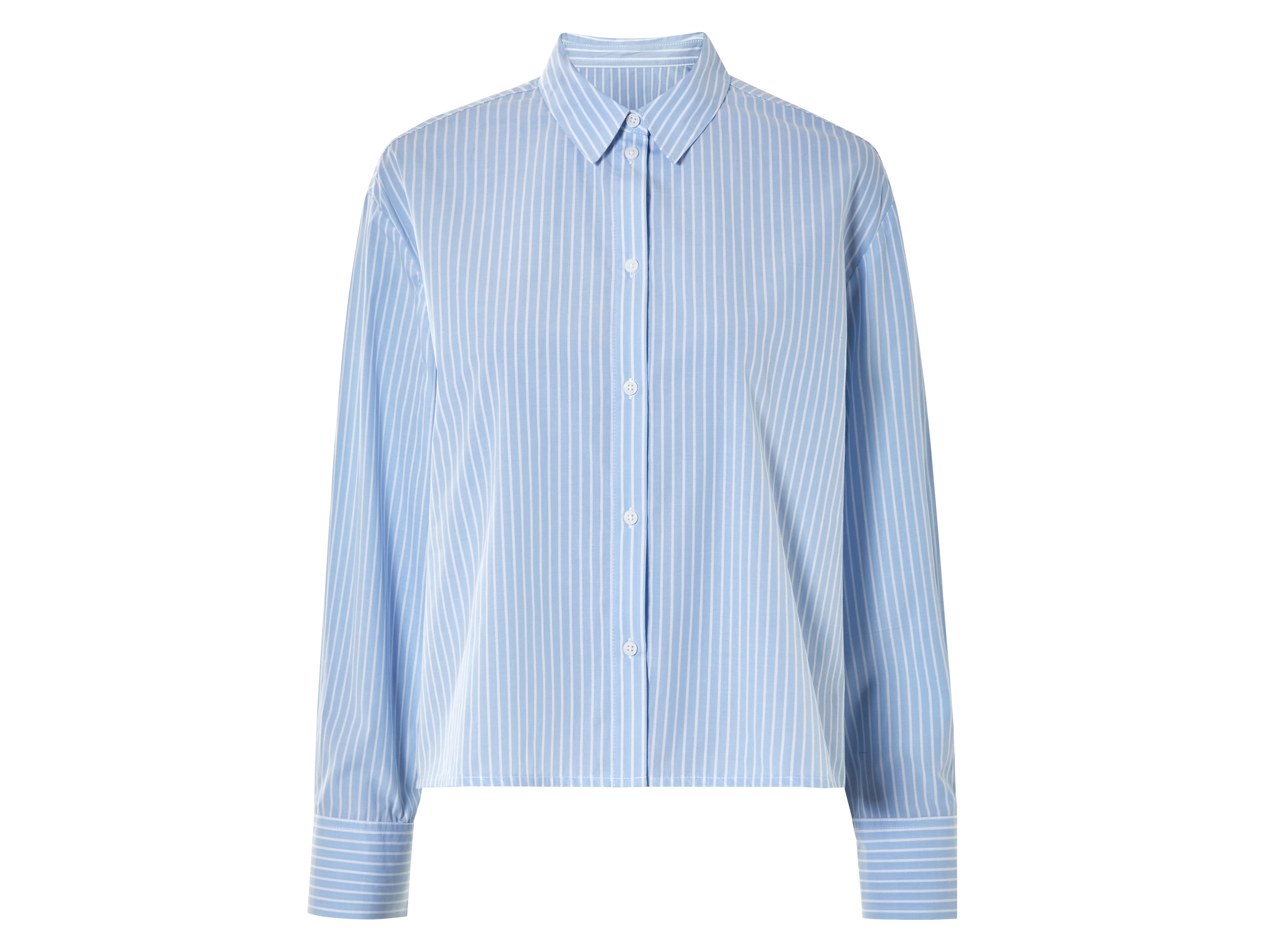 esmara® Damen Hemd (blau/weiß/gestreift, L(44/46))““ | blau/weiß