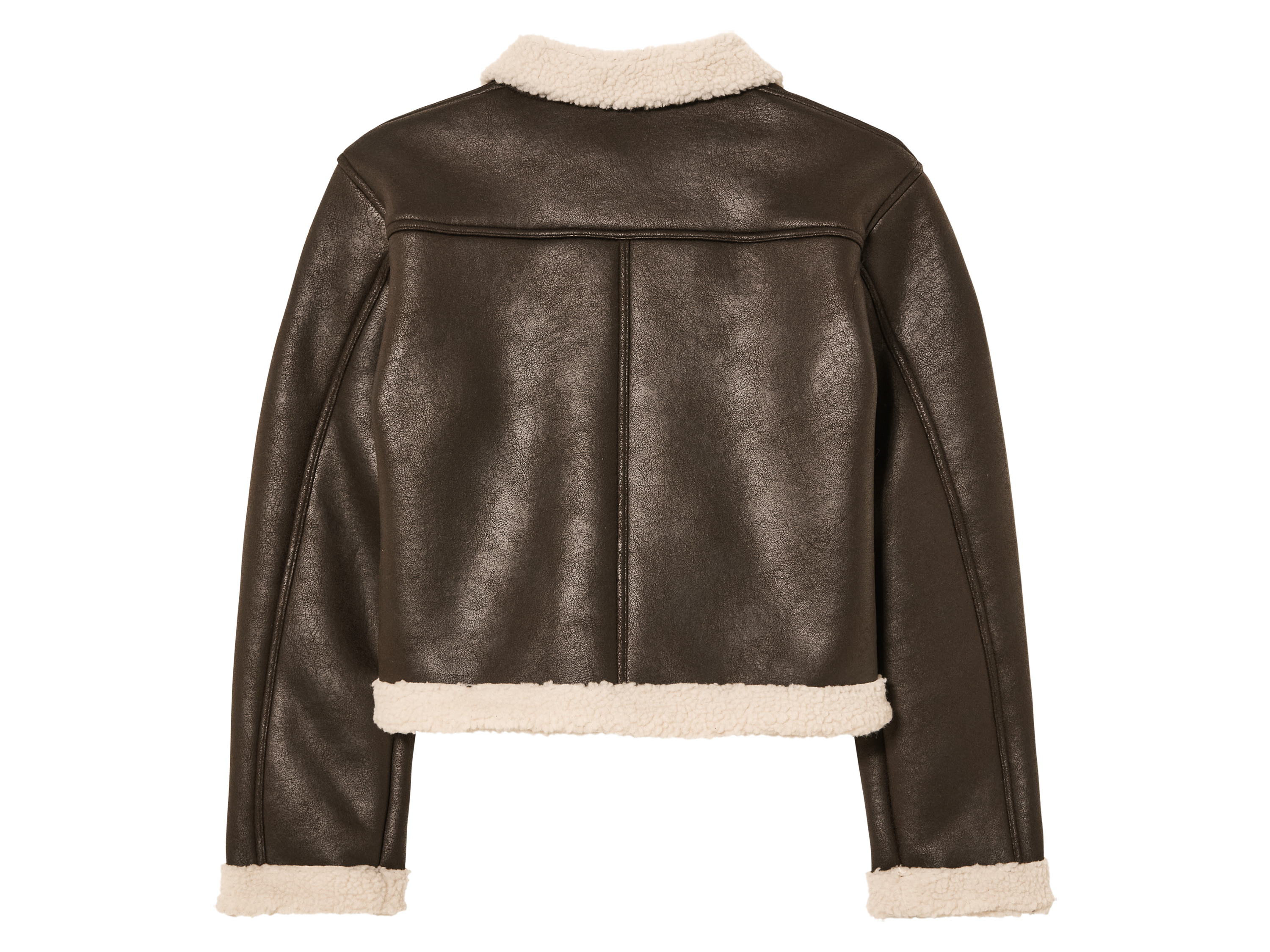 Thumbnail - pepperts!® Kleinkinder Kinder Mädchen Bikerjacke Lammfellimitat (Braun, 134)