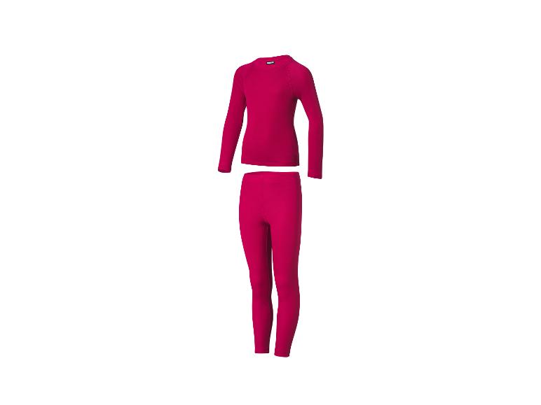 Fuchsia Kinder-Thermo-Set mit Langarmshirt und Leggings.