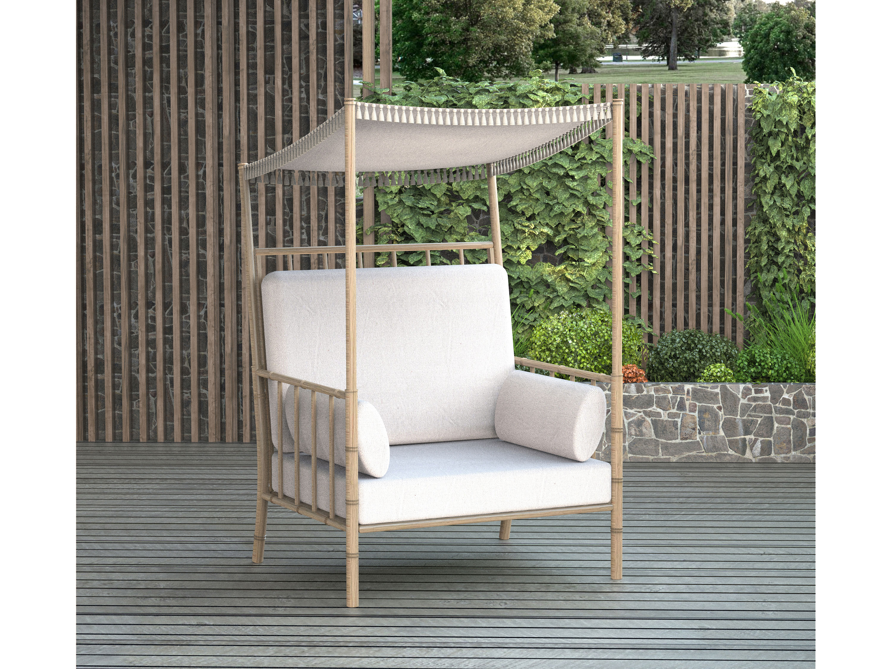 Better Garden Steel Chair with Canopy Brown 2