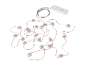 Lichterkette mit schneeflockenförmigen Abdeckungen und weißer Steuerbox mit 'TIMER', 'ON', 'OFF' Einstellungen.