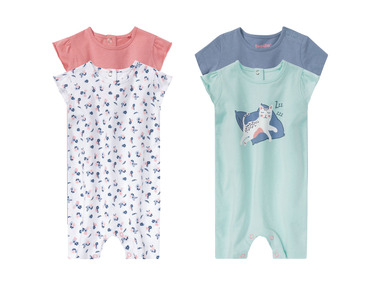 lupilu® Baby Mädchen Pyjama, kurz, 2 Stück, aus reiner Bio-Baumwolle