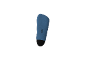 Blauer Socken mit schwarzer Spitze und der Aufschrift „23-26“ auf der Sohle.