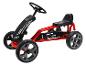 Rotes und schwarzes Tret-Gokart mit „racing“-Schriftzug und Nummer „1“.