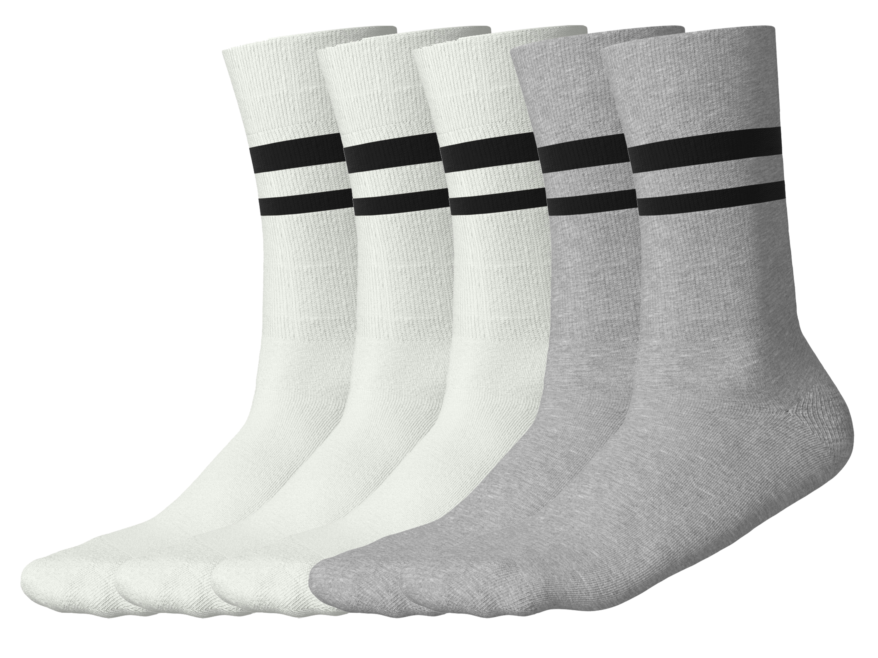 ESMARA MEN Herren Socken, 5 Stück (Weiß, 43-46)