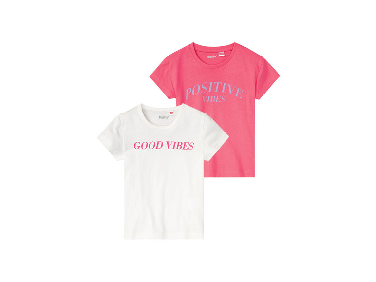 Gehe zu Vollbildansicht: lupilu Kleinkinder/Kinder Mädchen T-Shirt, 2 Stück, mit Rundhalsausschnitt - Bild 9