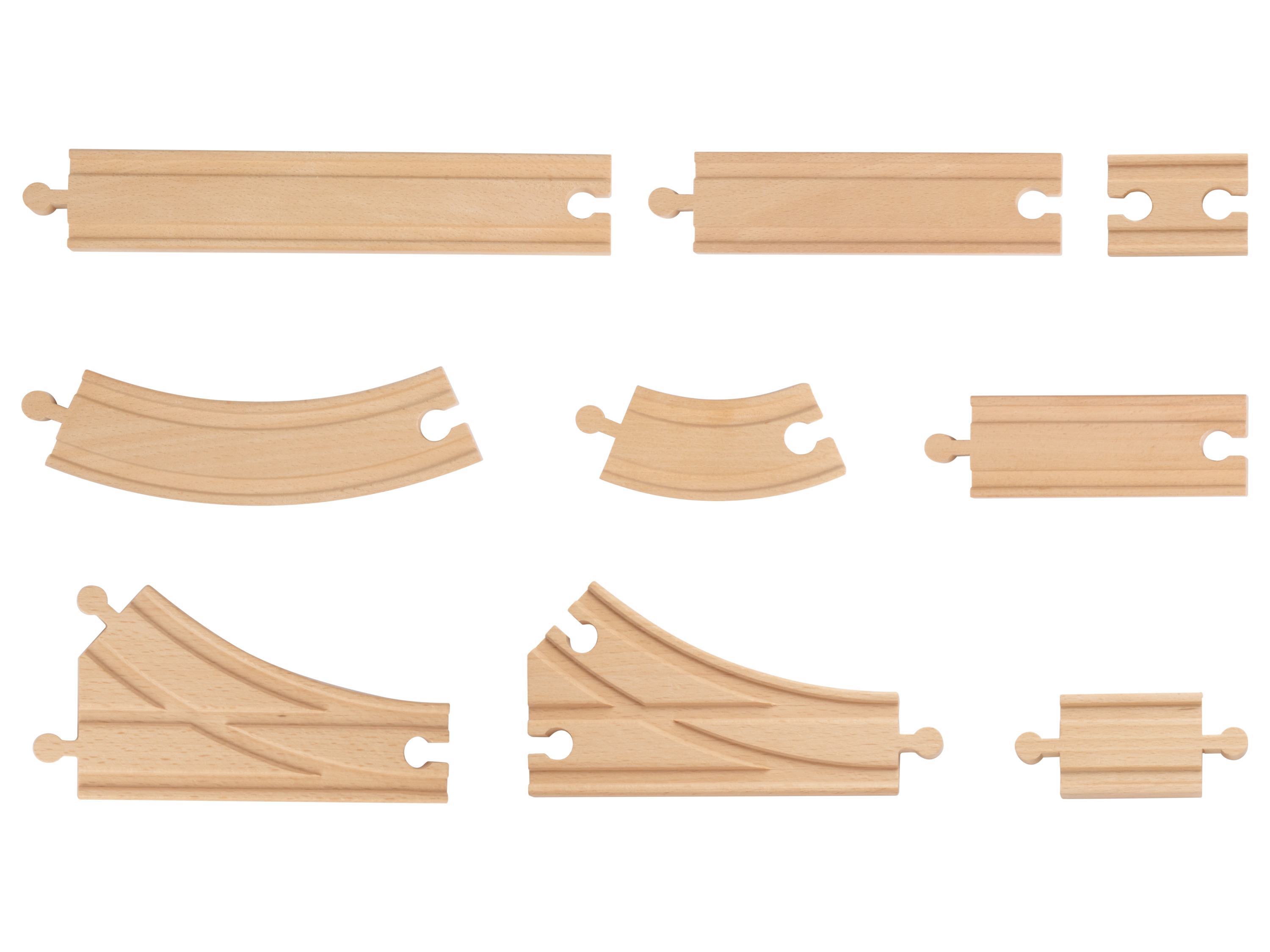 Thumbnail - lupilu® Schienen-Set, 16-teilig / Weichen-Set, 11-teilig (Schienen Strecken Set)