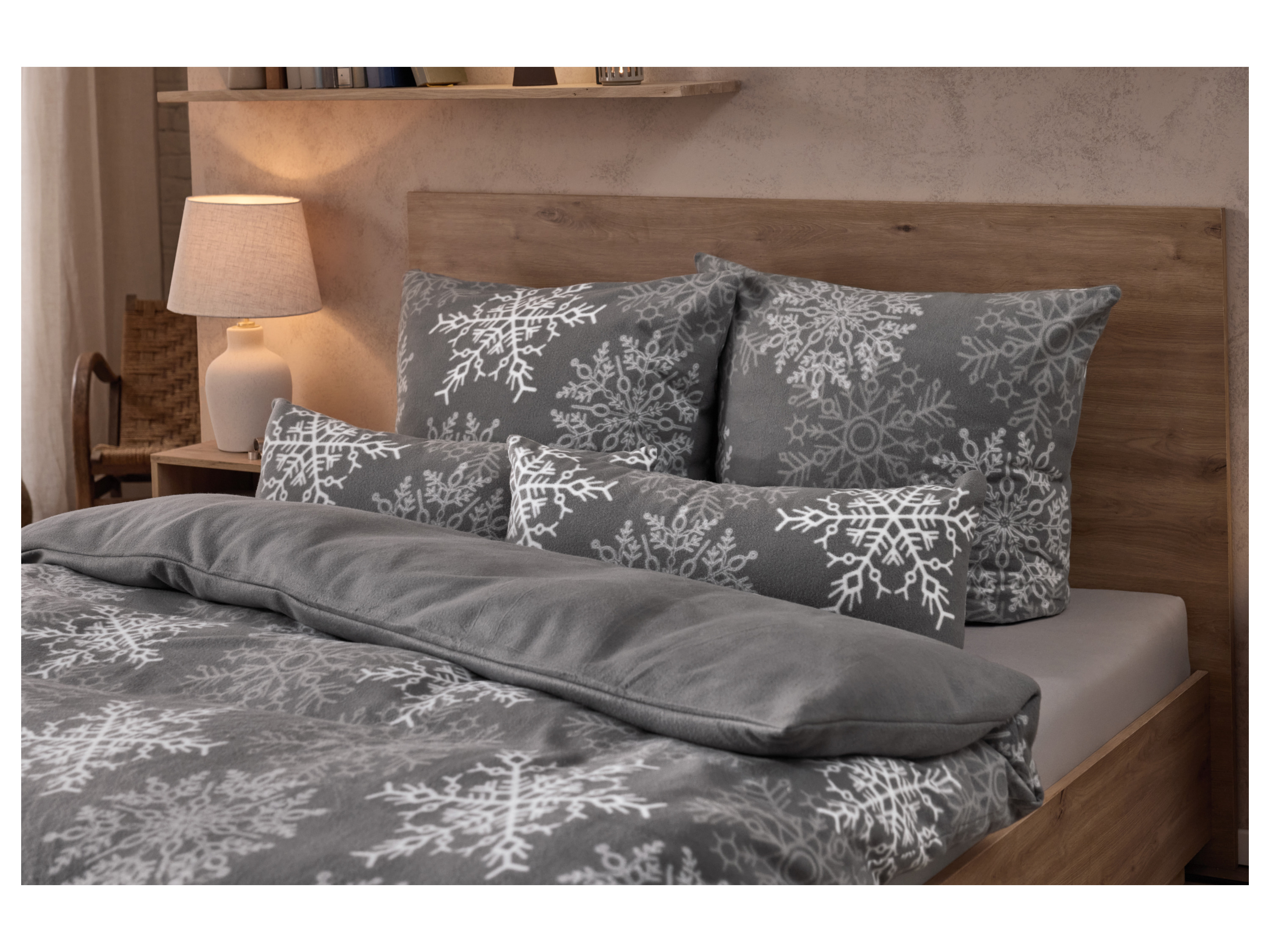 Thumbnail - LIVARNO® Spannbettlaken Fleece 140-160 x 200 x 25 cm (Grau)