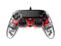 Transparente rote PlayStation 4 Controller mit sichtbaren Tasten.