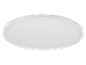 Runde und flache LED-Deckenleuchte in Weiß.
