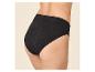 Schwarzer Damen-Slip mit hoher Taille, Rückansicht.
