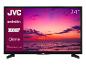 Ein 24' JVC Android TV mit HDR10 und Super Resolution wird gezeigt.
