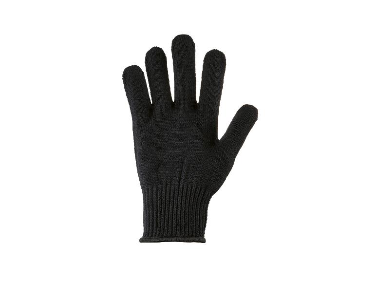 Schwarzer Strickhandschuh auf weißem Hintergrund