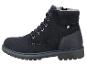 Herren-Winterstiefel aus marineblauem Wildleder mit Schnürsenkeln und strukturiertem Seitenpanel.