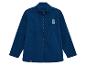 Dunkelblaue Kinder-Fleecejacke mit Reißverschluss und weißem Rechteckmotiv