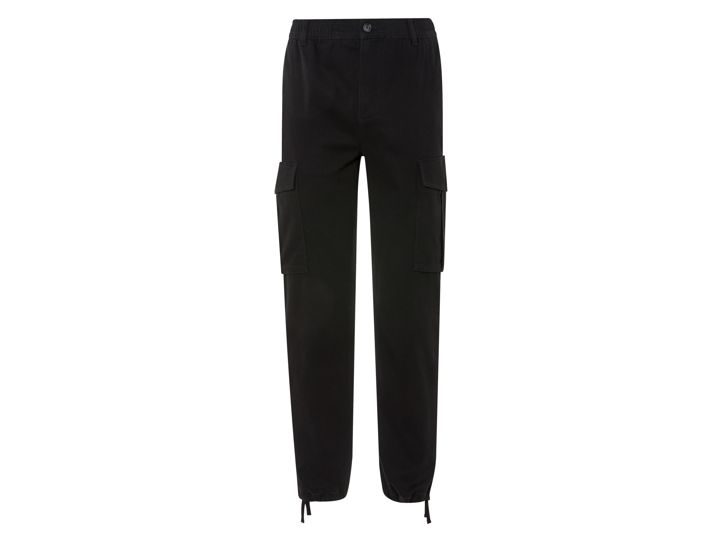 LIVERGY® Herren Hose Cargo (Schwarz, XL (56/58))““ | aufgesetzte Cargotaschen und Bindeband am Beinsaum Passform: – Schnitt: leger geschnitten Leibhöhe: – Länge: lang Material: Baumwolle, 2 % Elasthan Lycra® Pflegehinweis: waschen bei max. 40°C nicht bleichen nicht im Wäschetrockner trocknen bügeln bis 150 °C Stufe 2. Dampfbügeleisen kann verwendet werden nicht trockenreinigen Größe: S 44/46 – XL 56/58 Meine Lidl-Größe – so einfach gehts Deine Größe findest du in der Lidl-Größentabelle . Oeko-Tex® Standard 100 Geprüft auf Schadstoffe Zertifizierungsnummer: 09.0.68536 Hohenstein Htti Standard 100 by Oeko-Tex® ist die weltweit bekannteste, unabhängige Zertifizierung schadstoffgeprüfter Textil- und Lederprodukte aller Art – vom Garn und den Stoffen bis hin zum gebrauchsfertigen Artikel. Das Label bestätigt