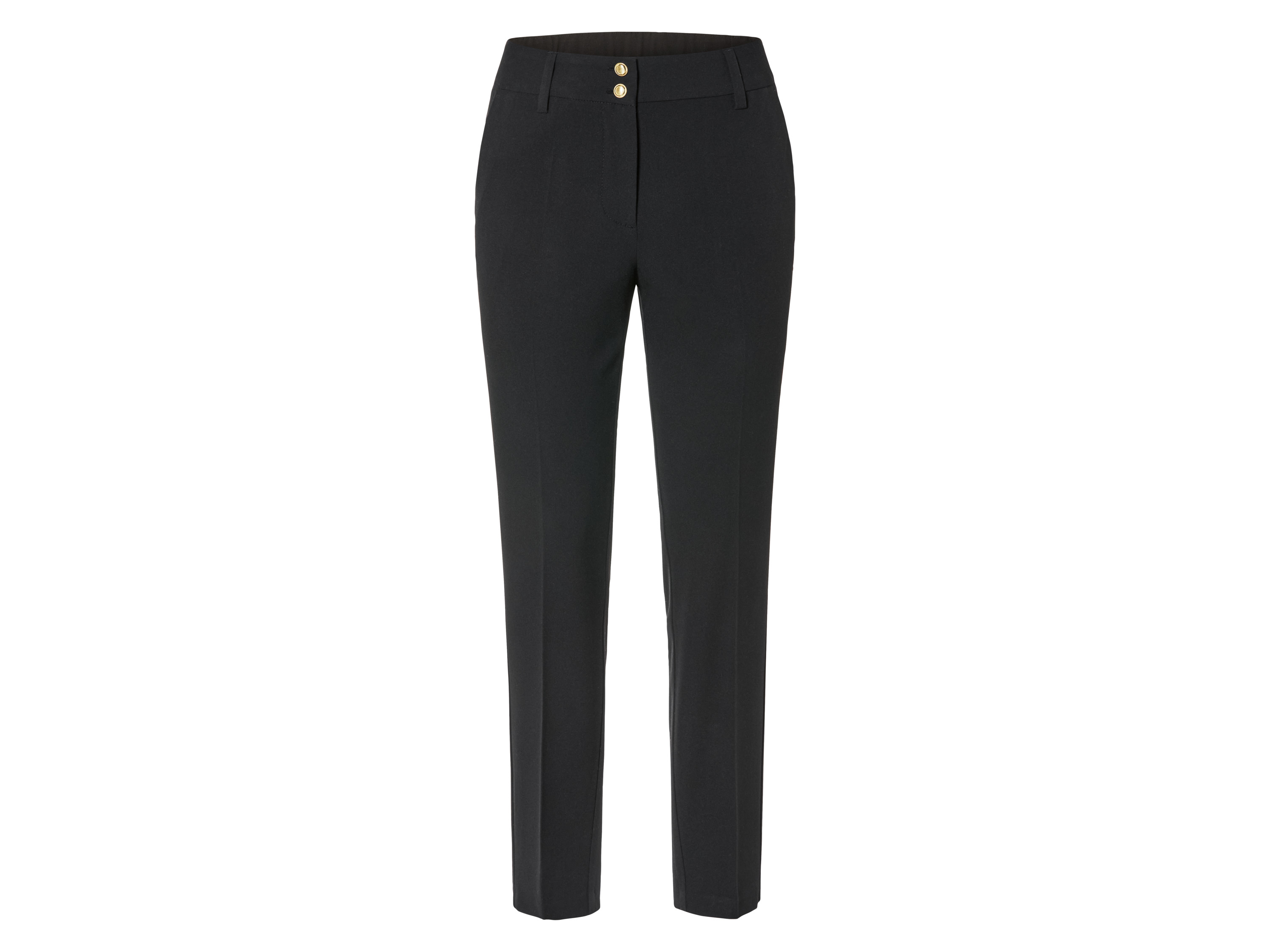 esmara® Damen Hose (Schwarz, 34)““ | teilelastischer Bund Passform: – Schnitt: – Leibhöhe: – Länge: moderne Knöchellänge Material: beige: Polyester, 27 % Viskose Viskose von Lenzing, 3 % Elasthan Lycra® schwarz: Polyester, 35 % Viskose Lenzing™ Ecovero Elasthan Lycra® Pflegehinweis: waschen bei max. 30 °C Pflegeleicht nicht bleichen nicht im Wäschetrockner trocknen bügeln bis 110 °C Stufe 1. Kein Bügeln mit Dampf nicht trockenreinigen Größe: 34 – 46 Meine Lidl-Größe – so einfach gehts Einfach den Lidl-Größenrechner besuchen. Für deine Personengruppe und Produktgruppe die gemessenen Körpermaße eintragen und dann den Berechnen-Button betätigen. Schon wird dir deine Größe angezeigt. Oeko-Tex® Standard 100 Geprüft auf Schadstoffe Zertifizierungsnummer: 09.0.68536 Hohenstein Htti Standard 100 by Oeko-Tex® ist die weltweit bekannteste, unabhängige Zertifizierung schadstoffgeprüfter Textil- und Lederprodukte aller Art – vom Garn und den Stoffen bis hin zum gebrauchsfertigen Artikel. Das Label bestätigt