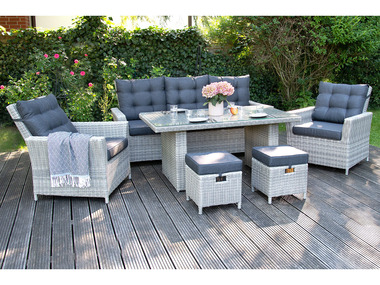 bellavista - Home & Garden® - Alu-Luxus Dining-Set »Asti«, 6-teilig (Grau-Mix)